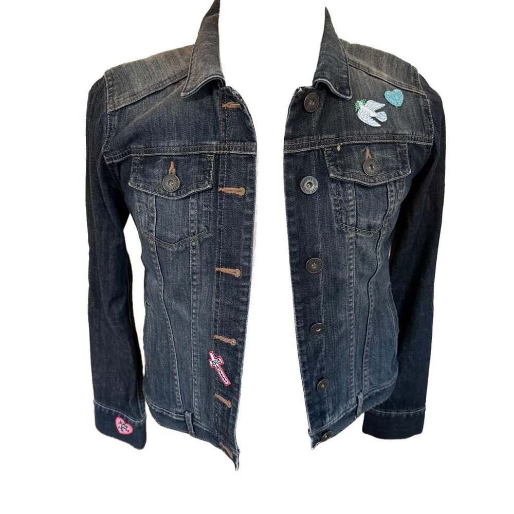 Holy Fire Nation Custom Eddie Bauer Denim Jacket Jesus Patches Custom Religious